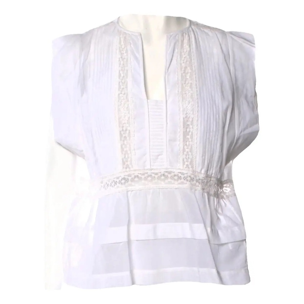 Isabel Marant Etoile White Lace Cotton Top Size 34 - Picture 3 of 9